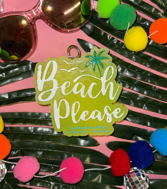 Green Beach Please Car Freshie