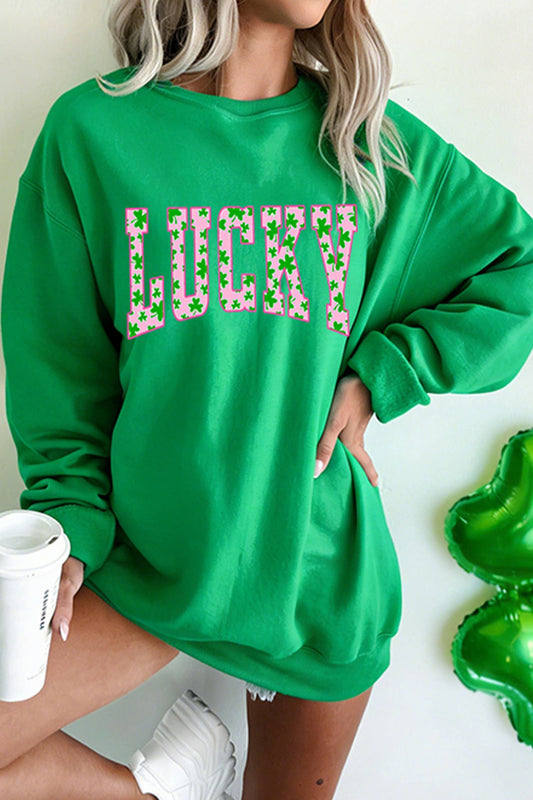 Lucky Clover Letter Sweatshirt