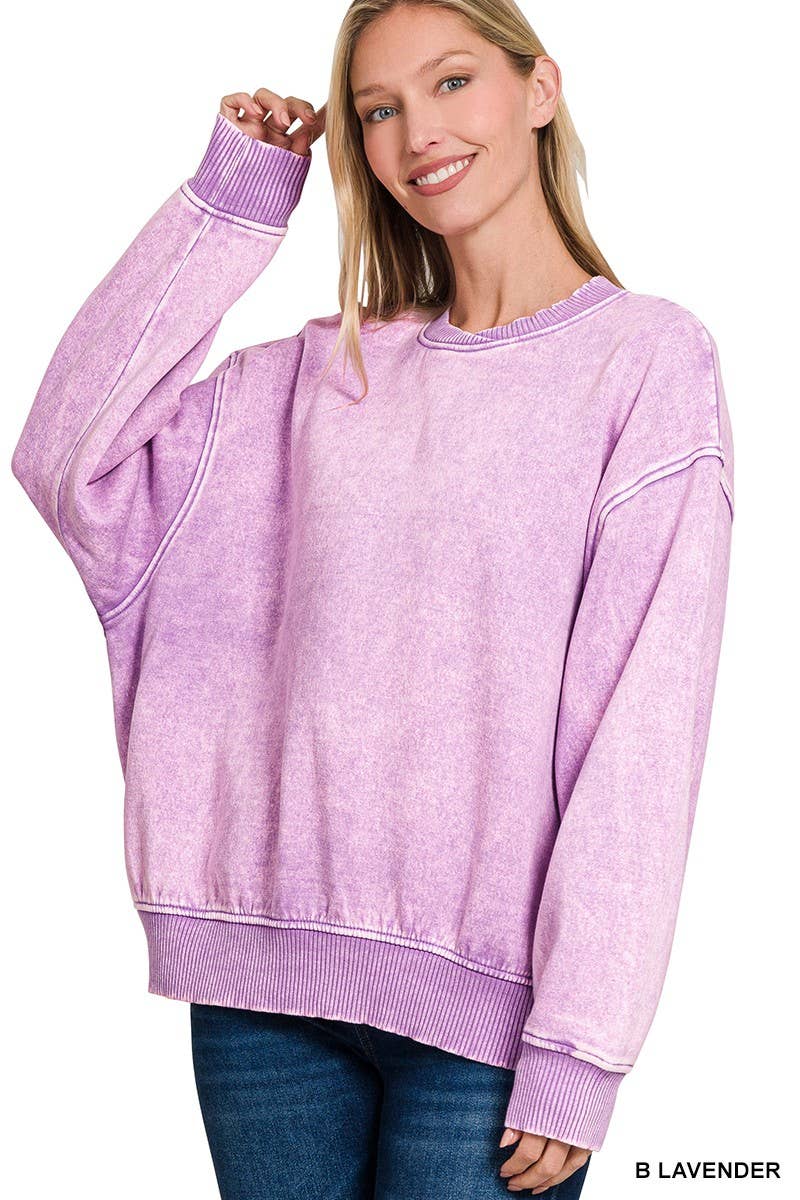 Acid Wash Oversized Pullover