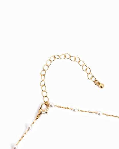 Pearl Flower Multi Charm Necklace