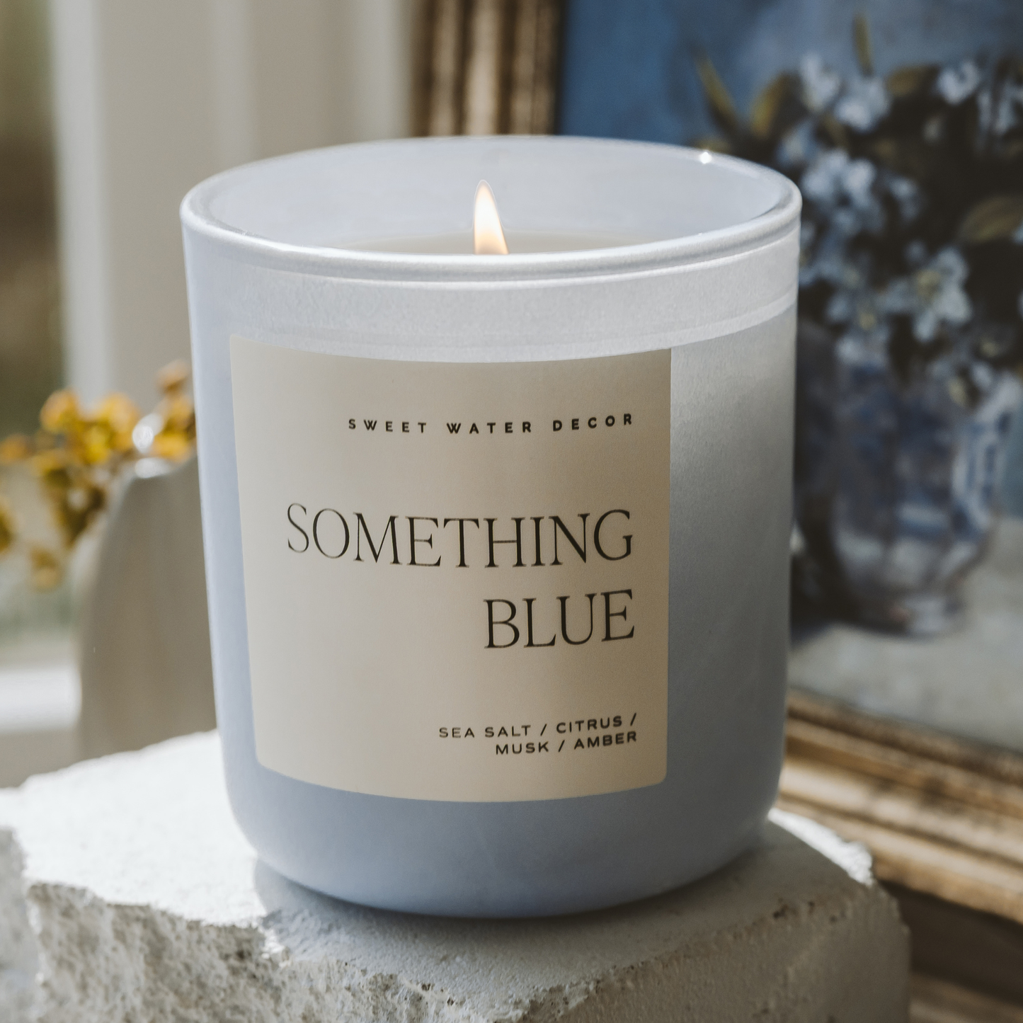 Something Blue 15 oz Soy Candle, Matte Jar -  Wedding