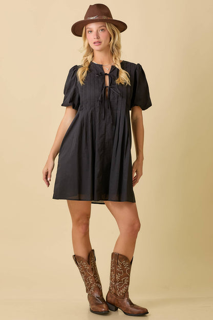 Bubble Sleeve Mini Dress
