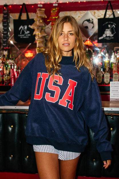 USA & FLAG' Reversible MockNeck Sweatshirt