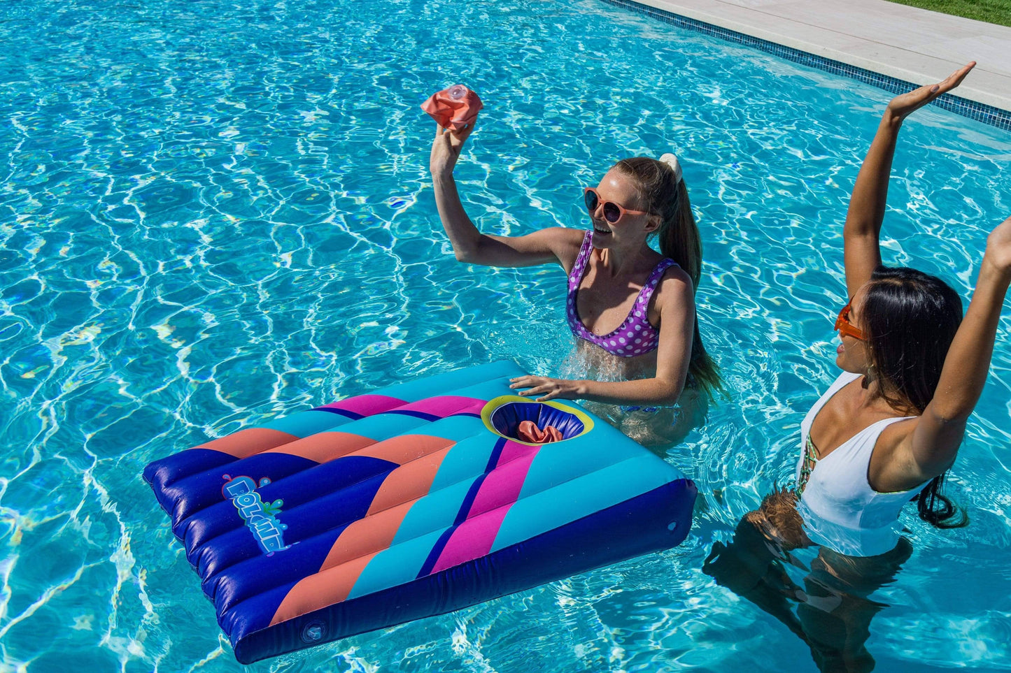 Inflatable Pool Floating Cornhole Toss Game
