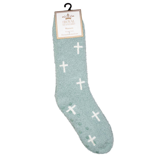 Women's Faith Snuggle Socks   Light Blue/White   One Size
