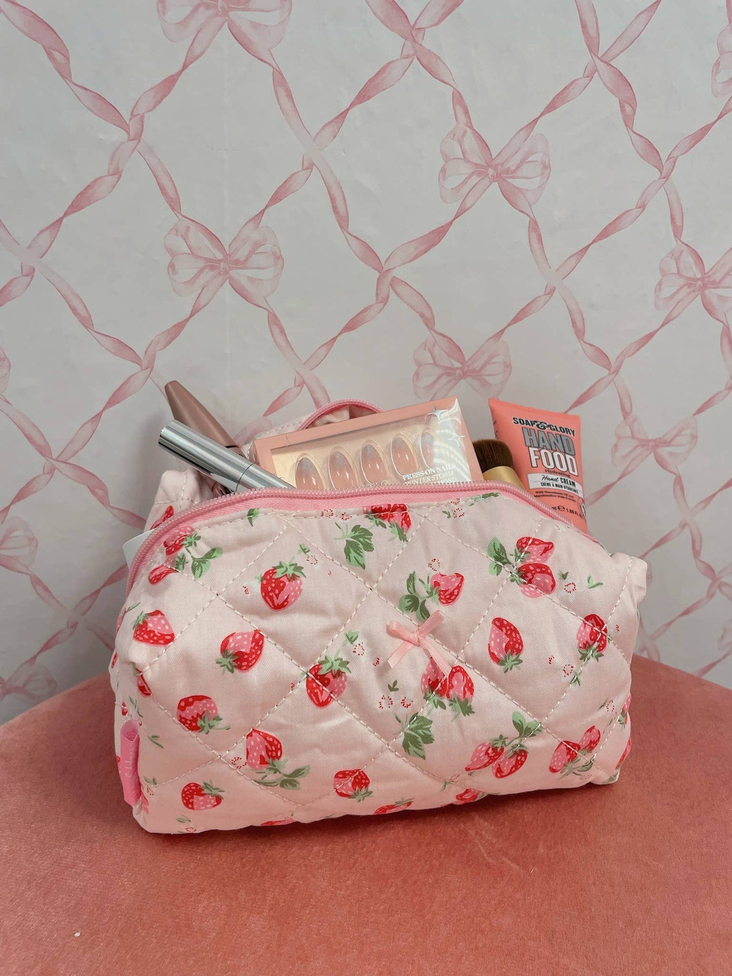Medium Strawberry Makeup Bag