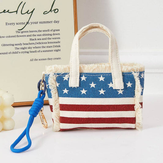 USA Mini Canvas Tote Bag Charm