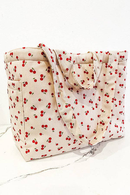 Cherry Print Tote Bag