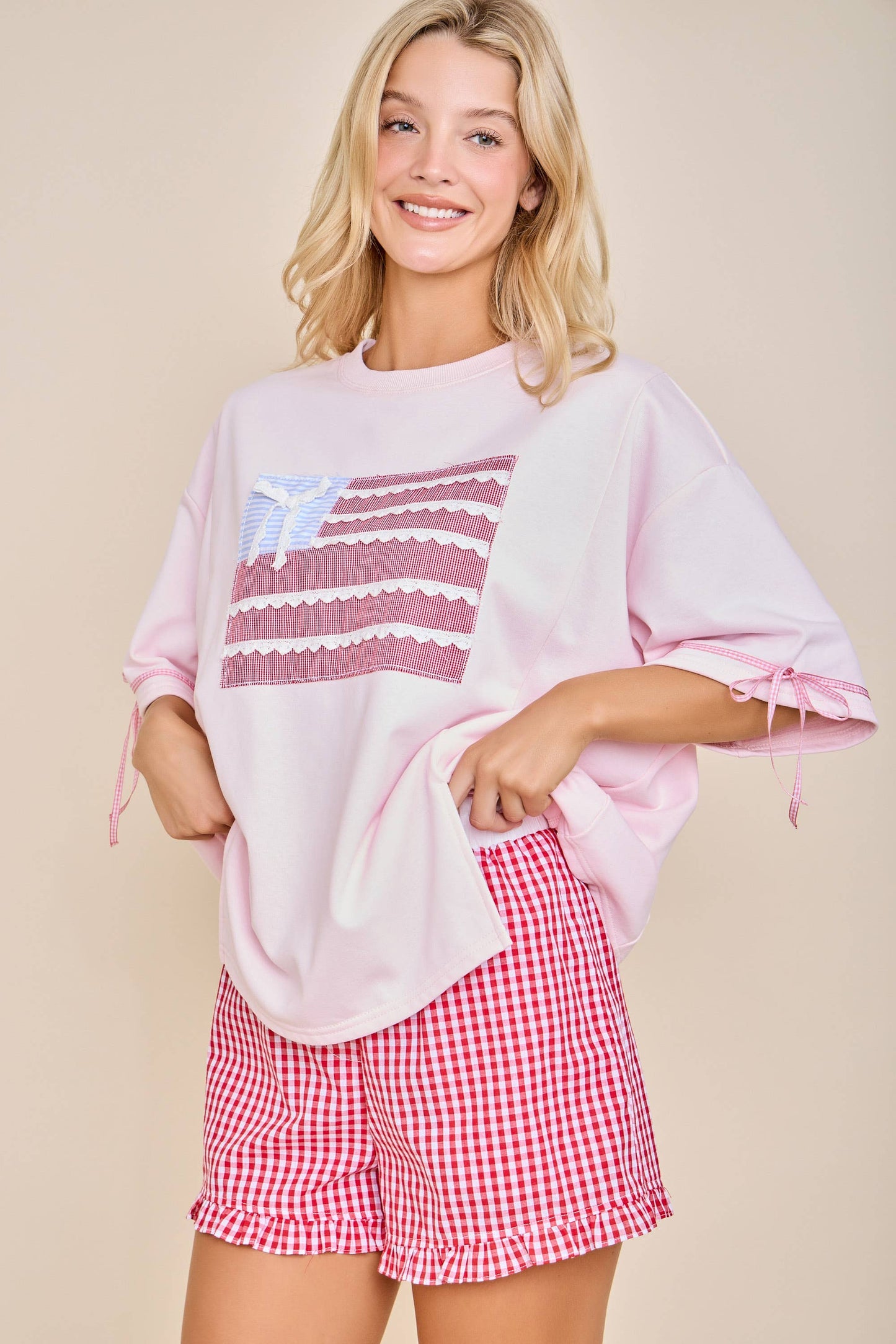 Sweet Gingham Button-Front Shorts