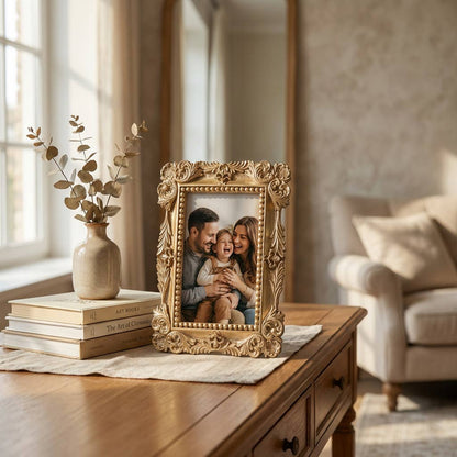 4" x 6" Ornate Gold Polyresin Picture Frame