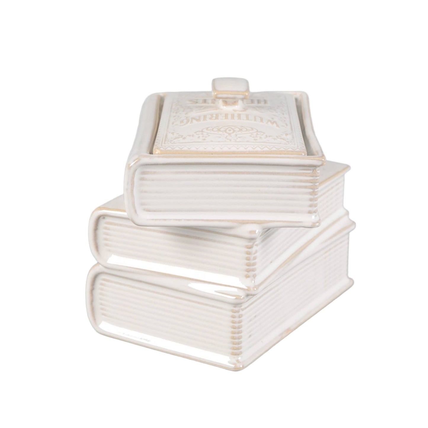 6.25" Ceramic Stacked Books Candle – Fresh Air (19 oz)
