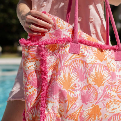 Sanibel Fringe Cosmetic   Pink/Apricot/Blossom   10.5x8.5
