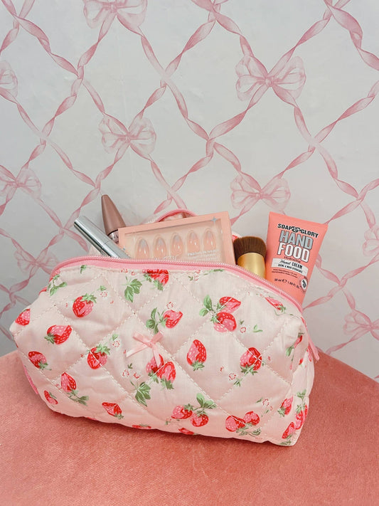 Medium Strawberry Makeup Bag