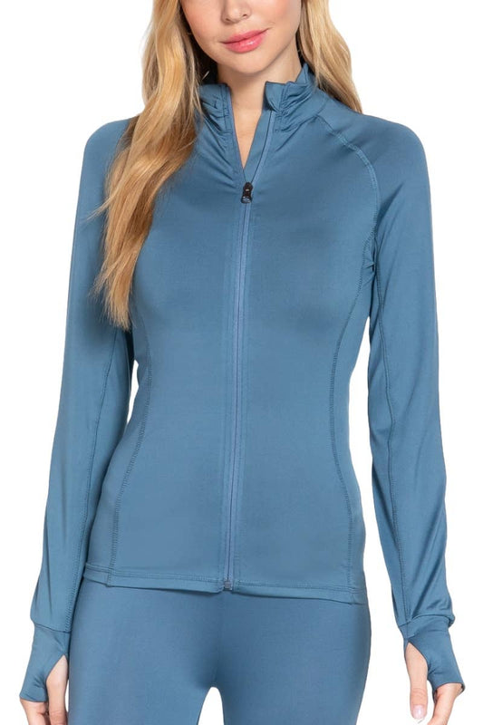 Solid Workout Track Jacket