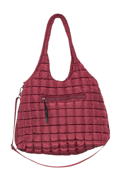 Wine Rectangular Puffer Tote Bag