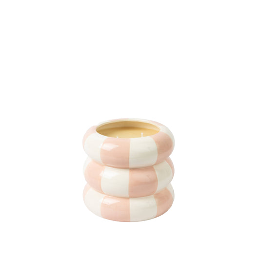 Sweet Grace Striped Pink Candle
