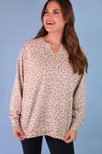 Leopard Terry Pullover