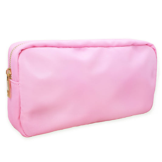 Pink Nylon Travel Makeup Pouch