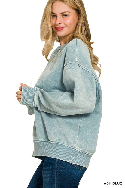 Acid Wash Oversized Pullover