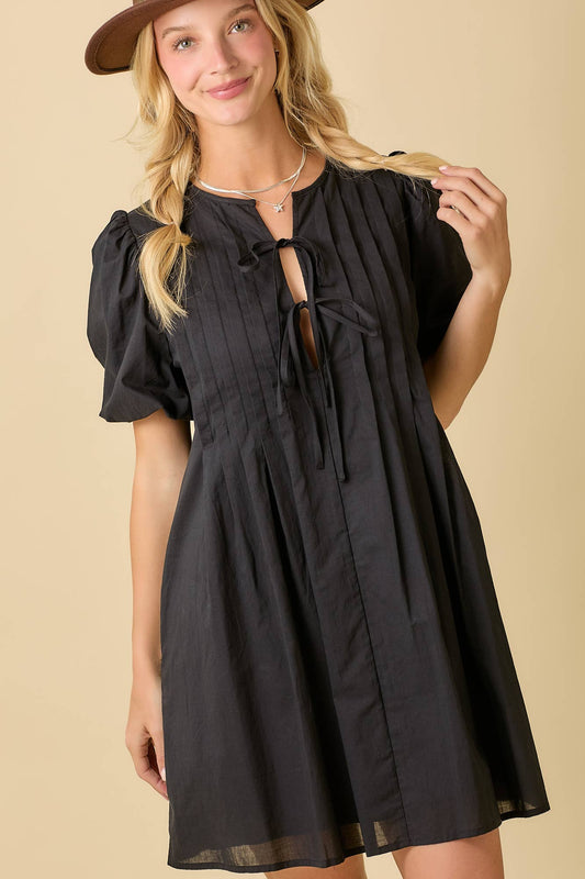 Bubble Sleeve Mini Dress