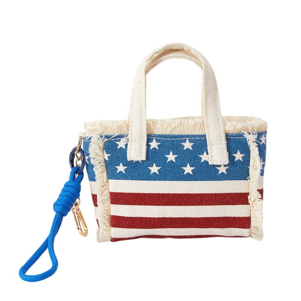 USA Mini Canvas Tote Bag Charm
