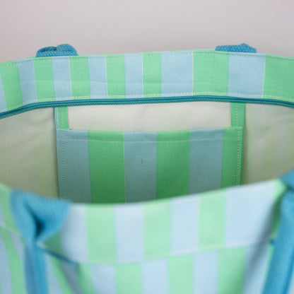 Caroline Durham Tote   Turquoise/Mint   18x13.5x6