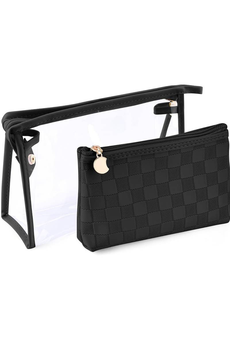 Duo Checkered Cosmetic Makeup Travel Set