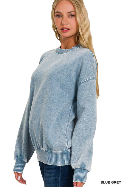 Acid Wash Oversized Pullover