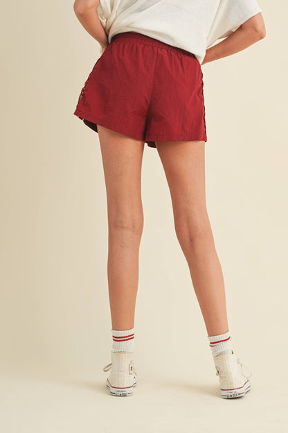 LACE TRIM GAME DAY SHORTS