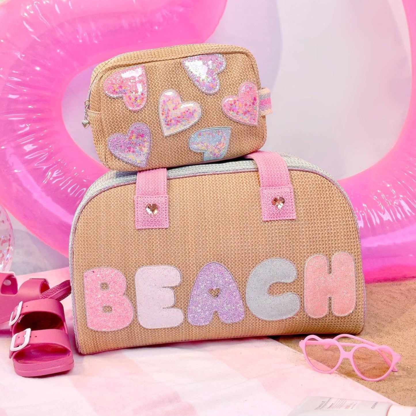 Straw 'Beach' Duffle Bag