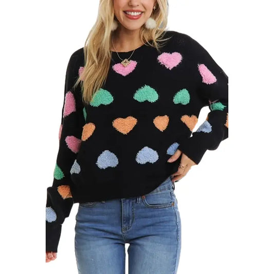 Heart Shape Long Sleeves Sweater