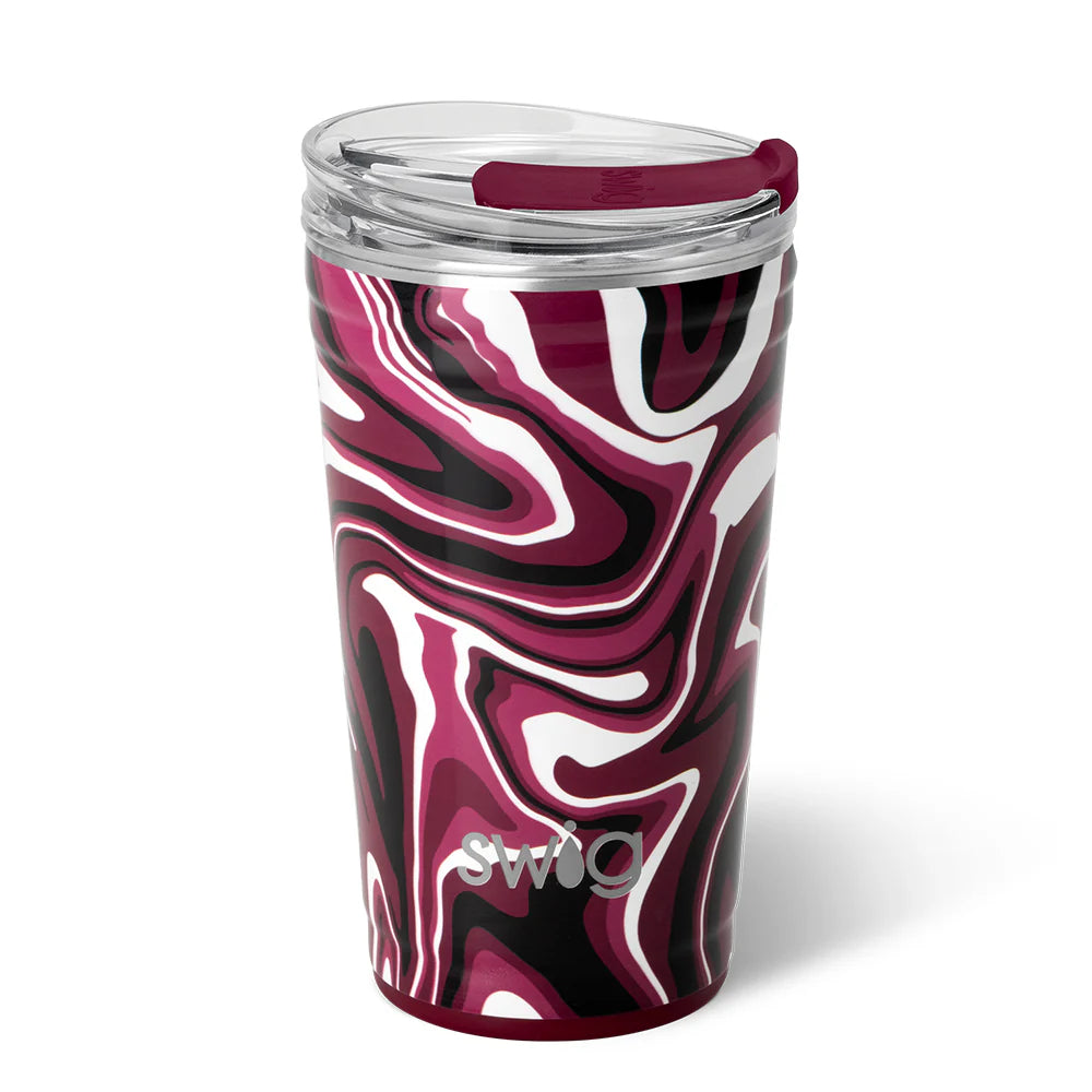 Swig  Party Cup Black/Maroon Swirl