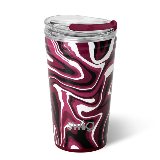 Swig  Party Cup Black/Maroon Swirl