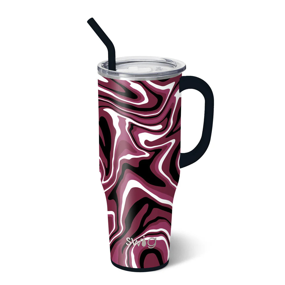 Swig Mega 40 oz Maroon/Black Swirl