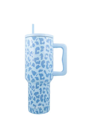 Katydid 38 oz Mug Lt. Blue Leopard