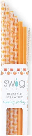 Swig Straw Set Pumpkins + Orange