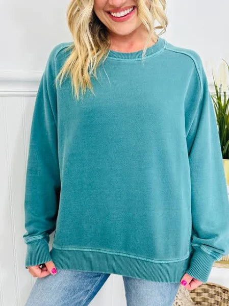 Washed Round-neck Sweatshirts